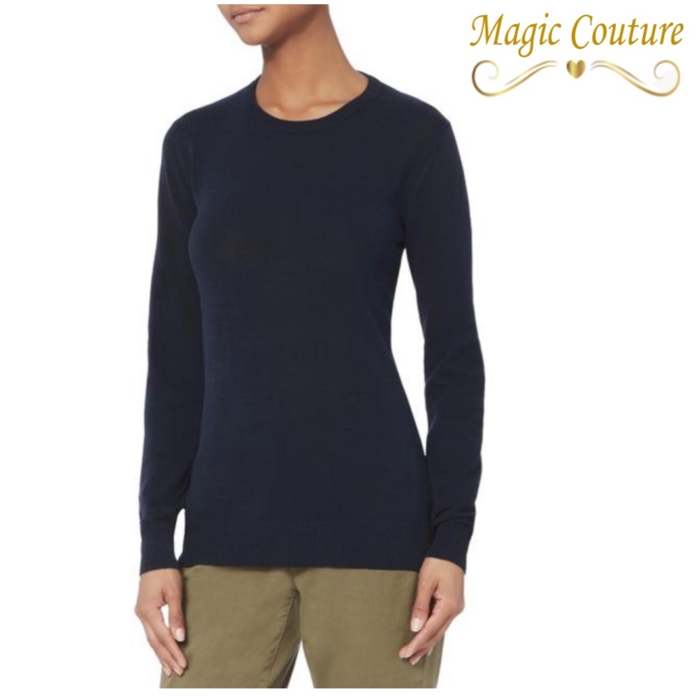 ❌SOLD❌A.L.C. Lila Open Crisscross Back Navy Blue Knit Sweater💙💙💙 - Picture 2 of 12
